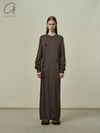 SWAYING 24 Early Spring Long Sleeve Cashmere Dress SW-SW25PS2L06-ZONG Brown SW25PS2L06